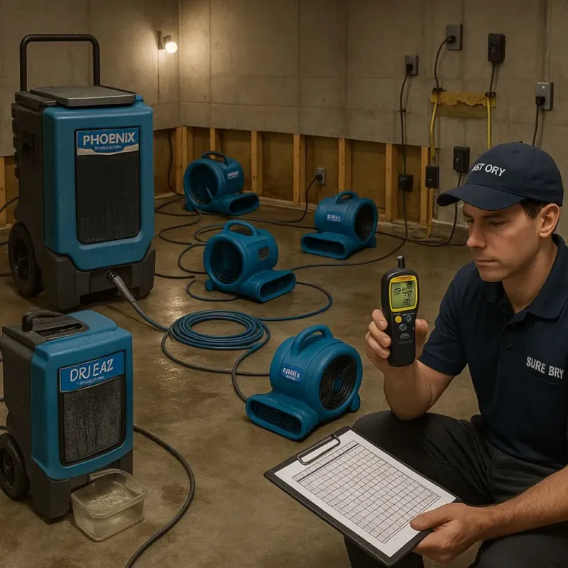 Structural Drying and Dehumidification process in Anna, TX